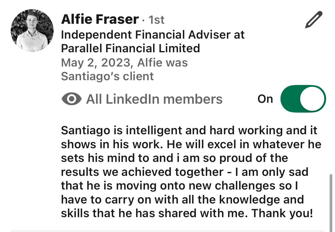 LinkedIn review – Alfie Fraser