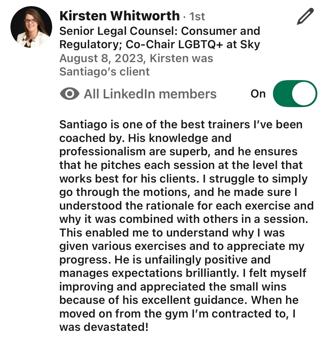 LinkedIn review – Kirsten Whitworth